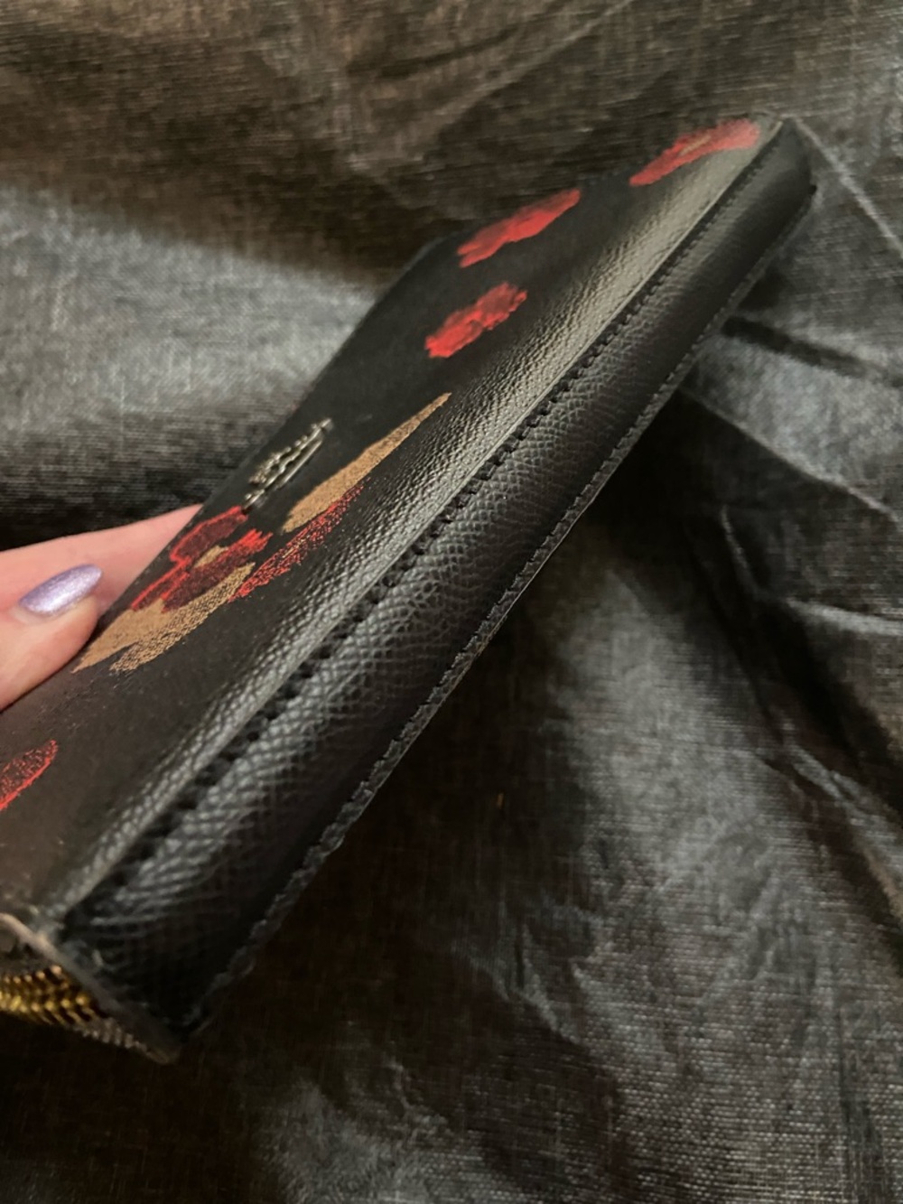 Coach Accordion Zip Wallet in Halftone Floral Print EUC - Picture 4 of 5
